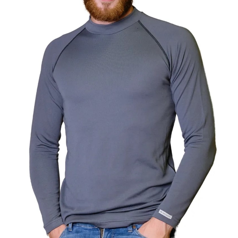 Мъжка термална тениска nanosilver® Basic Merino grey