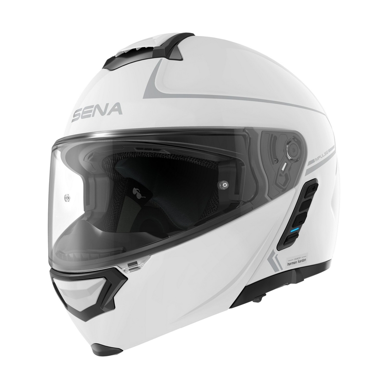 Мотоциклетна каска SENA с Mesh слушалки Impulse бяла гланцова