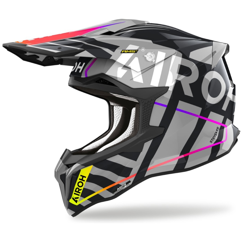 Мотокрос каска Airoh Strycker Brave 2024 glossy grey разпродажба