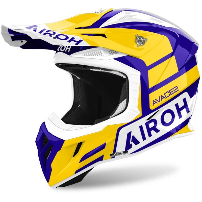 Каска за мотокрос Airoh Aviator Ace 2 Sake, лъскаво жълта