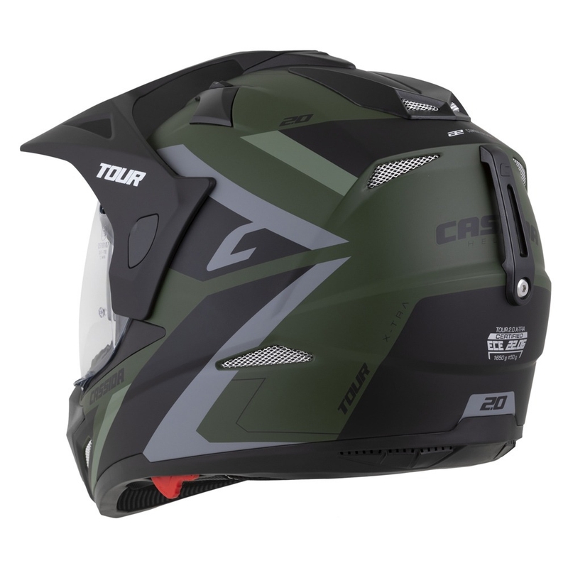 Каска за ендуро Cassida Tour 2.0 X-tra matt green-grey-black с черен матов визьор