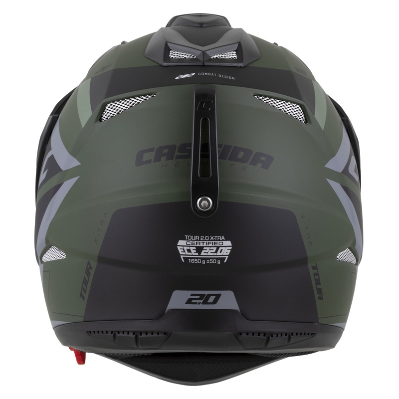 Каска за ендуро Cassida Tour 2.0 X-tra matt green-grey-black с черен матов визьор