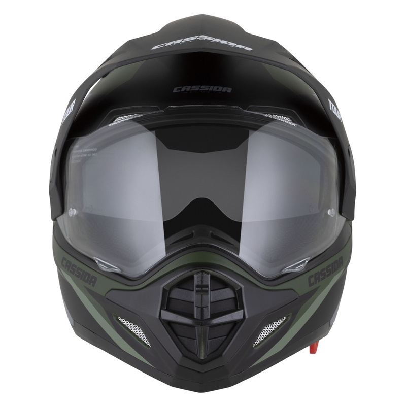 Каска за ендуро Cassida Tour 2.0 X-tra matt green-grey-black с черен матов визьор