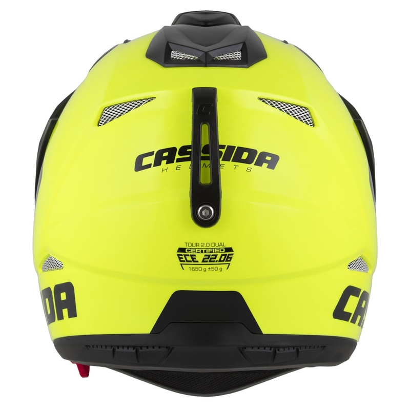 Ендуро каска Cassida Tour 2.0 Dual флуорово жълто-черна с черен матов визьор