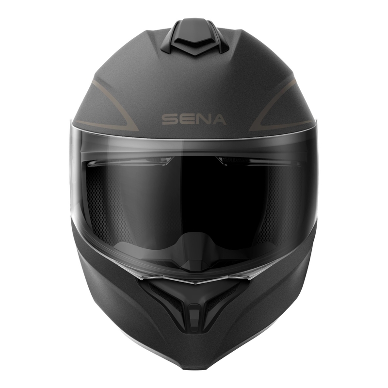 Мото каска с повдигаща се горна част и слушалки SENA Outrush R, черна матова