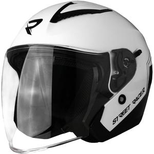 Отворена мотоциклетна каска Street Racer Sonic Glossy White and Black