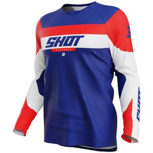 Детска тениска за мотокрос Shot Draw League синьо-червена