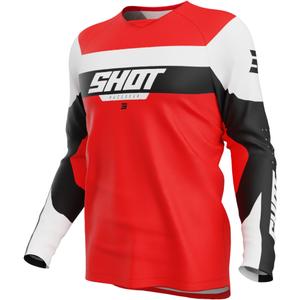 Детска тениска за мотокрос Shot Draw League червена