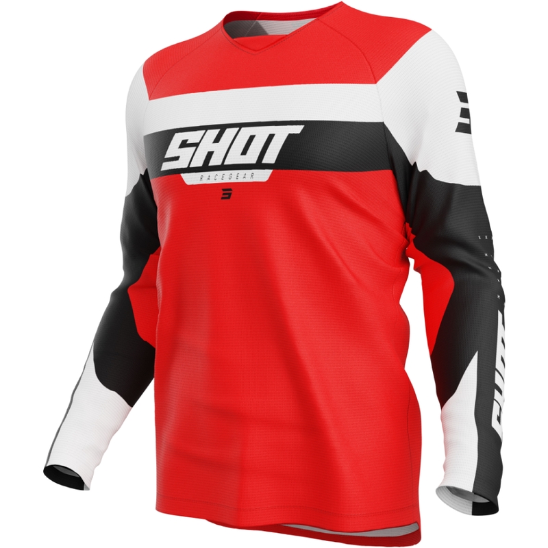 Детска тениска за мотокрос Shot Draw League червена