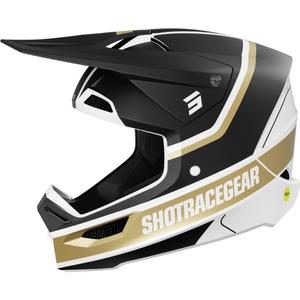 Каска за мотокрос Shot Race Mythic матова черно-златна