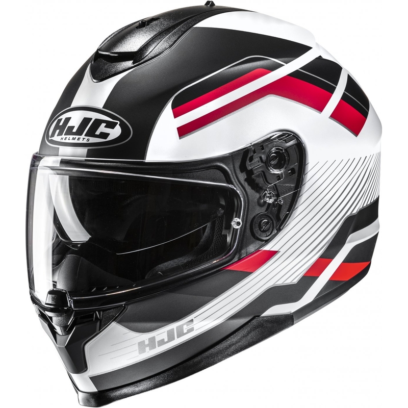 Интегрална мотоциклетна каска HJC C70N Belis MC1SF черно-бяло-червена