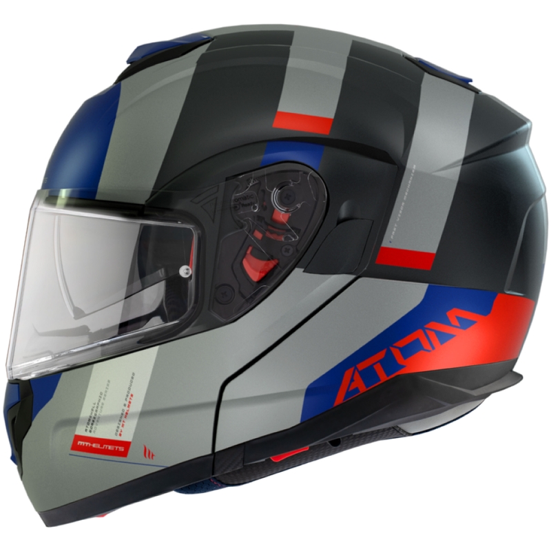MT Atom SV Gorex C12 черно-сиво-синьо-червена каска за мотоциклет разпродажба