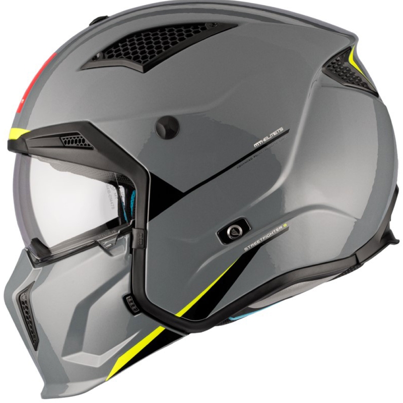 Отворена каска с маска MT Streetfighter SV S Solid A22 сива гланцова