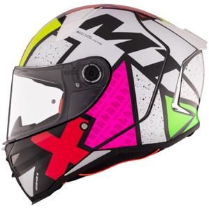 MT REVENGE 2 S Light CO интегрална мотоциклетна каска лъскава бяло-розово-жълта