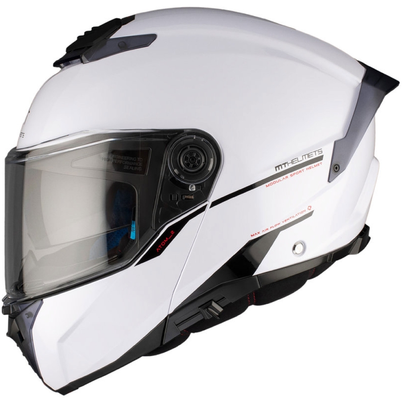 MT ATOM 2 SV SOLID A0 мотоциклетна каска бяла гланцова