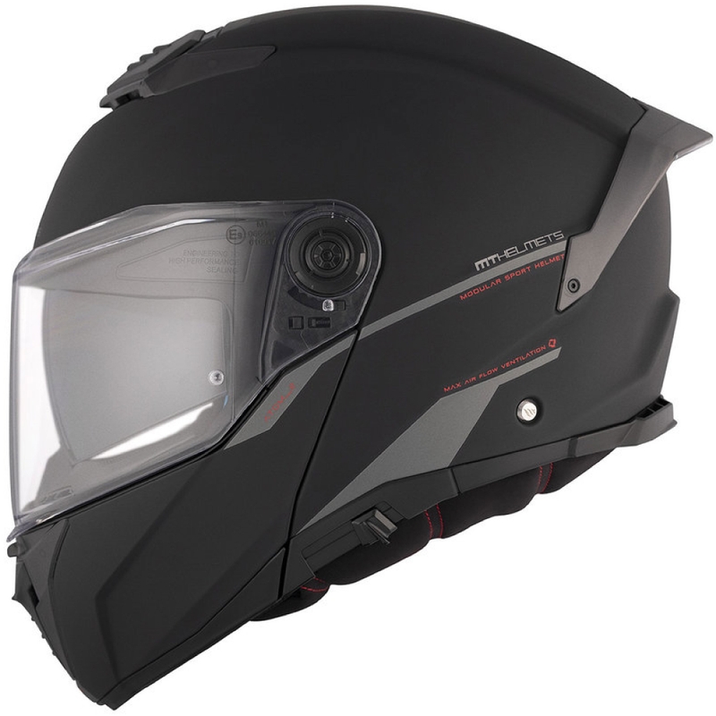 Мото каска MT ATOM 2 SV SOLID A1 с отваряща се дръжка, черна матова
