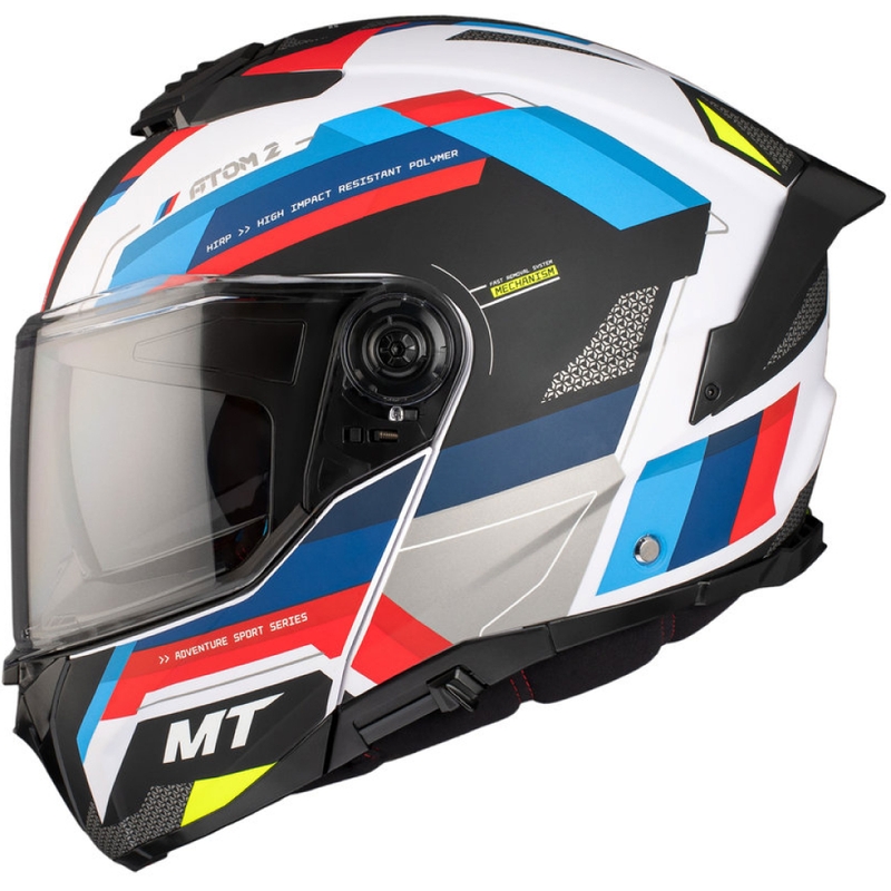 MT ATOM 2 SV BAST A0 мотоциклетна каска черно-синьо-червено-бяла перла