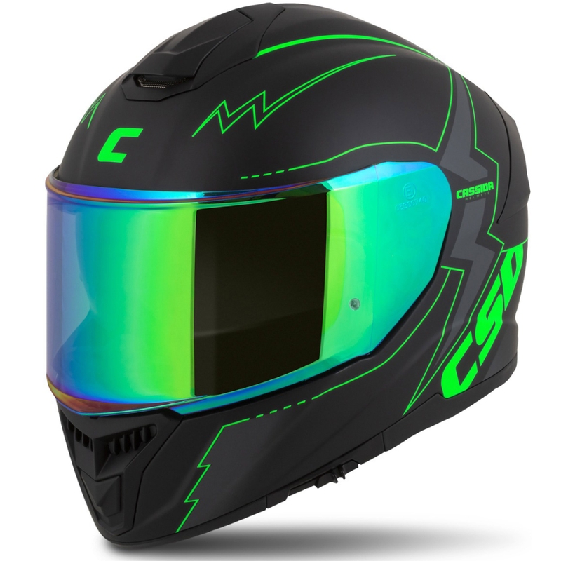 Integral каска за мотоциклет Cassida Integral GT 2.1 Flash black-fluo green-grey