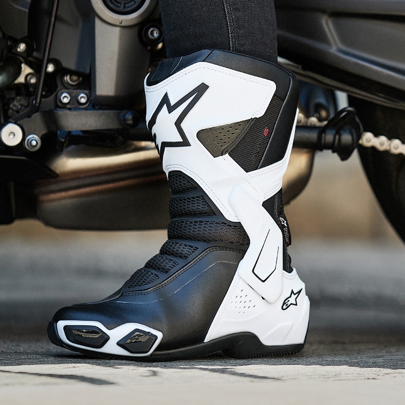 Alpinestars Женски Stella SMX-6 3 Drystar Бели и черни мотоциклетни ботуши