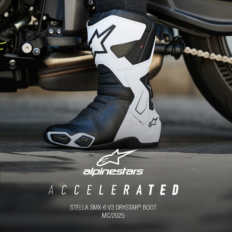 Alpinestars Женски Stella SMX-6 3 Drystar Бели и черни мотоциклетни ботуши