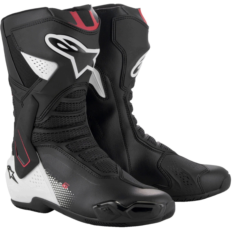 Alpinestars SMX-6 3 черно-бяло-червени ботуши за мотоциклет
