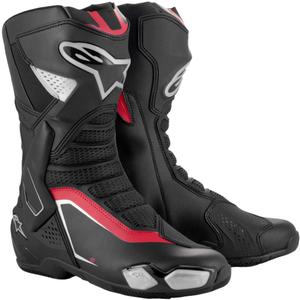 Alpinestars SMX-6 3 черно-сребристо-червени ботуши за мотоциклет