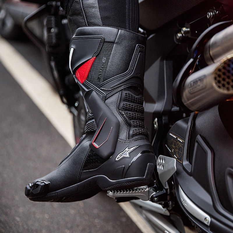 Alpinestars SMX-6 3 Drystar черни и червени ботуши за мотоциклет