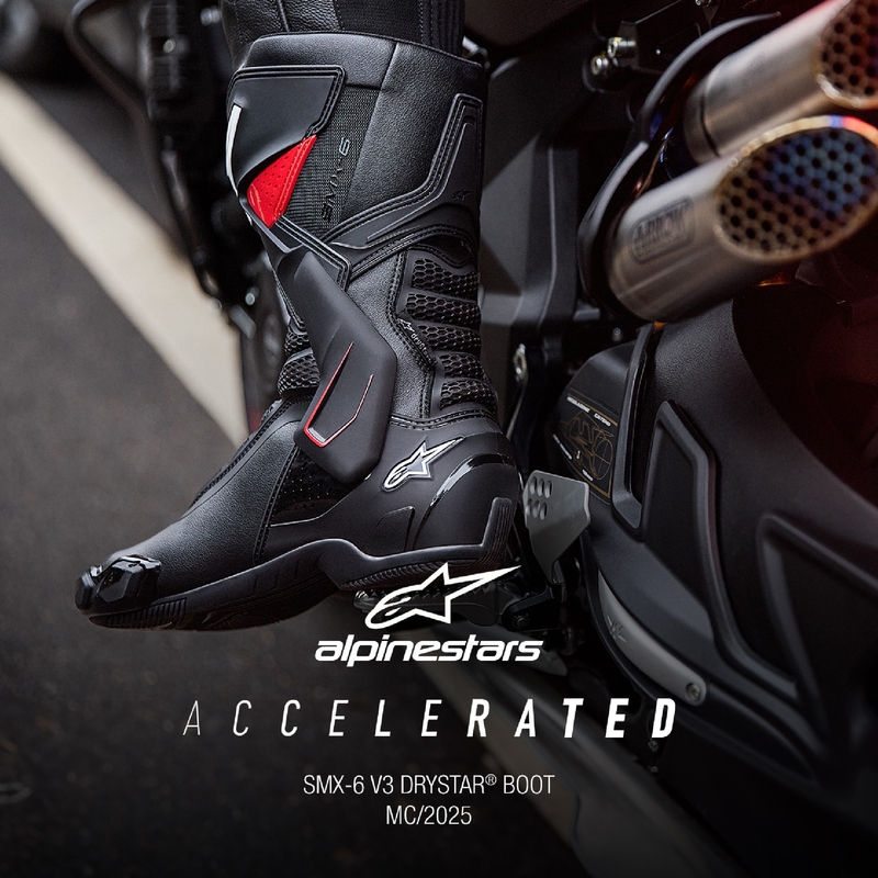 Alpinestars SMX-6 3 Drystar черни и червени ботуши за мотоциклет