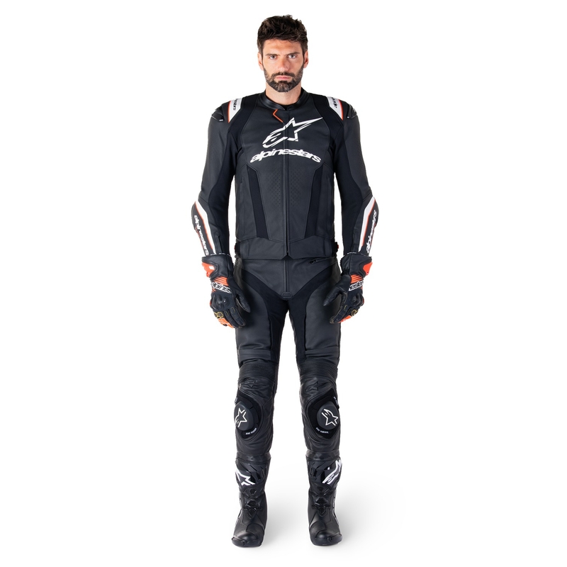 Alpinestars Missile 3 Ignition Черно и бяло кожено яке за мотоциклет