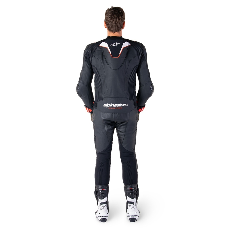 Alpinestars Missile 3 Ignition Черно и бяло кожено яке за мотоциклет