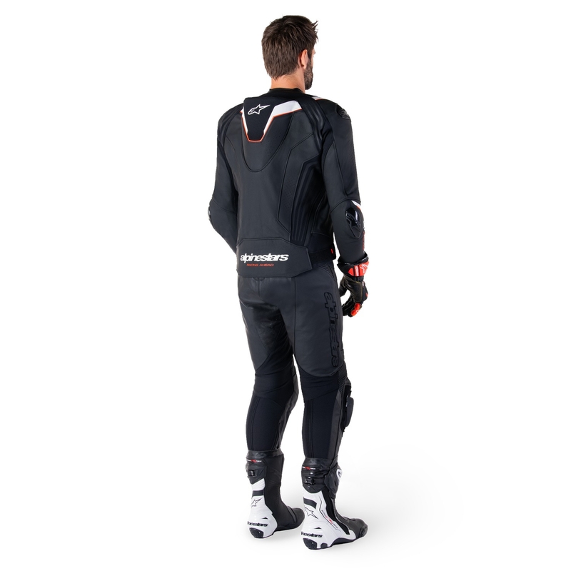 Alpinestars Missile 3 Ignition Черно и бяло кожено яке за мотоциклет