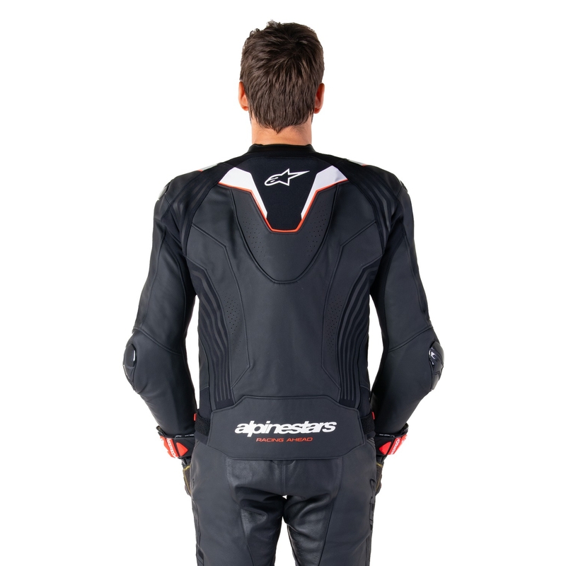 Alpinestars Missile 3 Ignition Черно и бяло кожено яке за мотоциклет