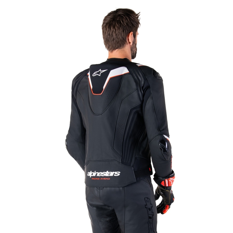Alpinestars Missile 3 Ignition Черно и бяло кожено яке за мотоциклет