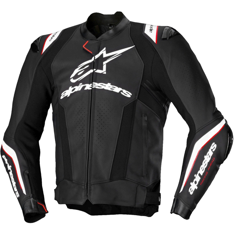 Alpinestars Missile 3 Ignition Черно и бяло кожено яке за мотоциклет