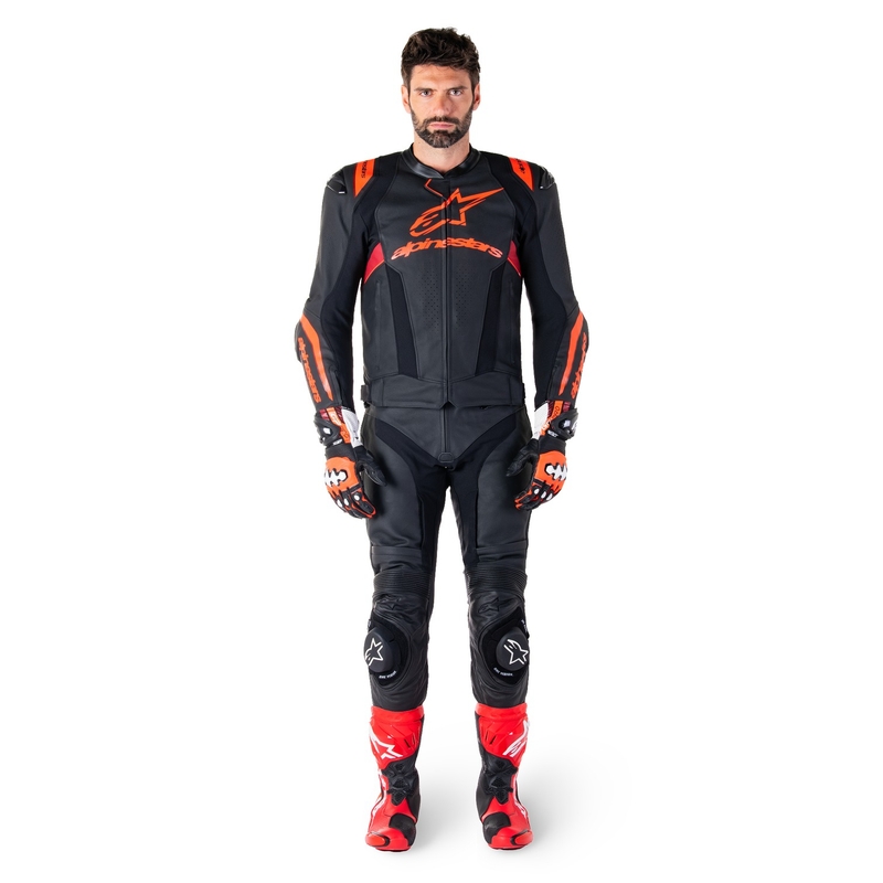 Alpinestars Missile 3 Ignition Black-Fluo Red-Dark Red Кожено мотоциклетно яке