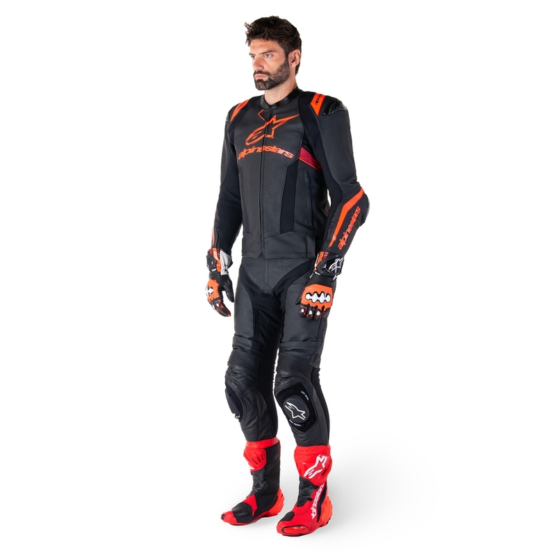 Alpinestars Missile 3 Ignition Black-Fluo Red-Dark Red Кожено мотоциклетно яке
