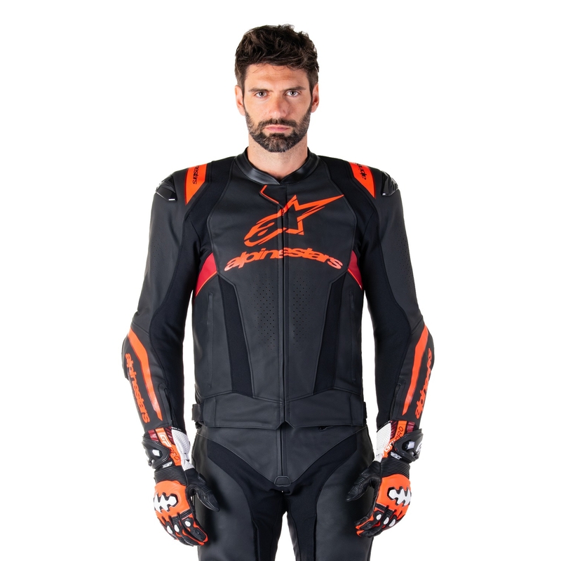 Alpinestars Missile 3 Ignition Black-Fluo Red-Dark Red Кожено мотоциклетно яке