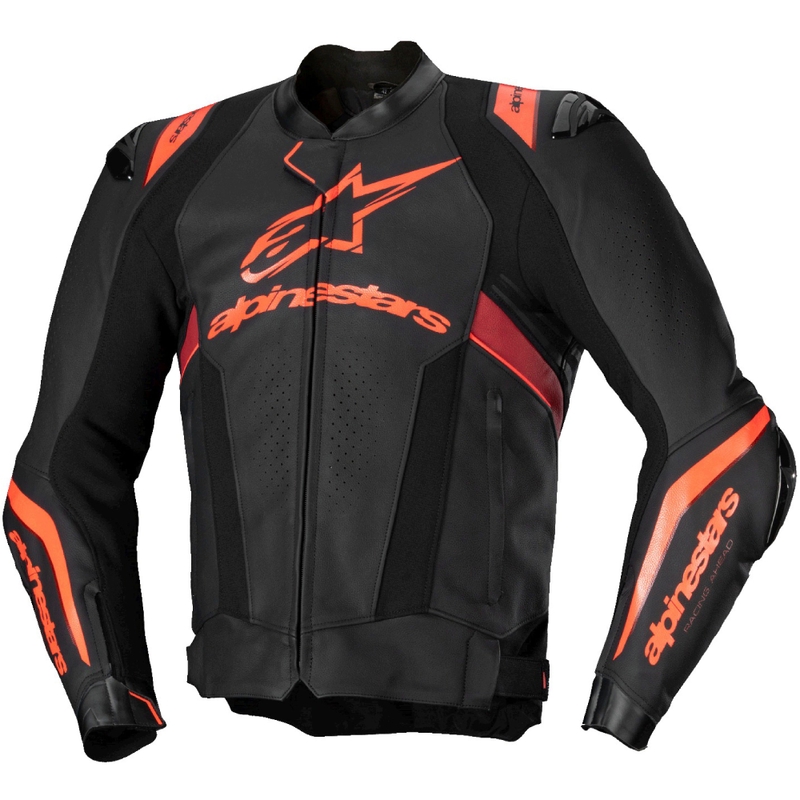 Alpinestars Missile 3 Ignition Black-Fluo Red-Dark Red Кожено мотоциклетно яке