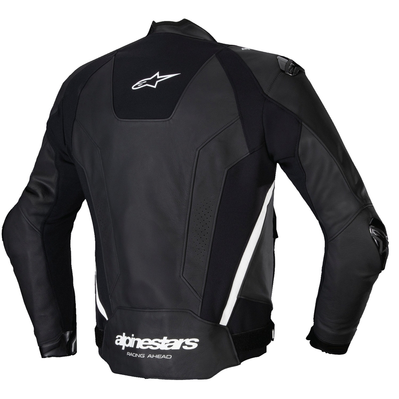 Alpinestars Missile 3 черно и бяло кожено яке за мотоциклет