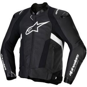 Alpinestars Missile 3 черно и бяло кожено яке за мотоциклет