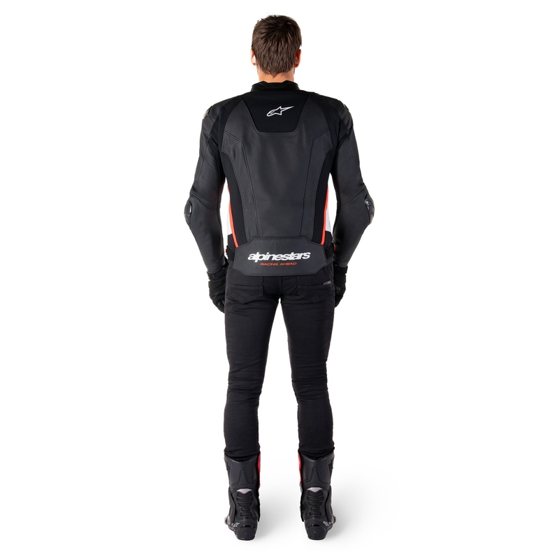 Alpinestars Missile 3 Black-White-Fluo Red Кожено мотоциклетно яке