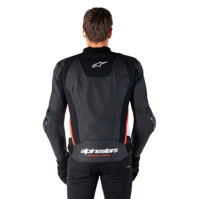 Alpinestars Missile 3 Black-White-Fluo Red Кожено мотоциклетно яке