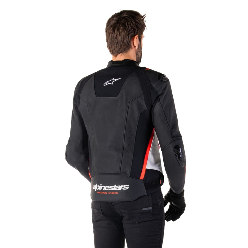 Alpinestars Missile 3 Black-White-Fluo Red Кожено мотоциклетно яке