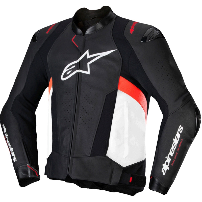 Alpinestars Missile 3 Black-White-Fluo Red Кожено мотоциклетно яке