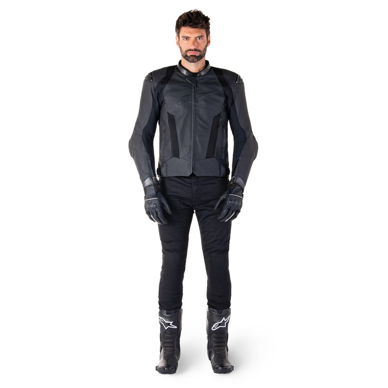 Alpinestars Missile 3 Airflow Черно кожено яке за мотоциклет