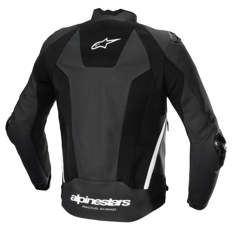 Alpinestars Missile 3 Airflow Черно и бяло кожено яке за мотоциклет