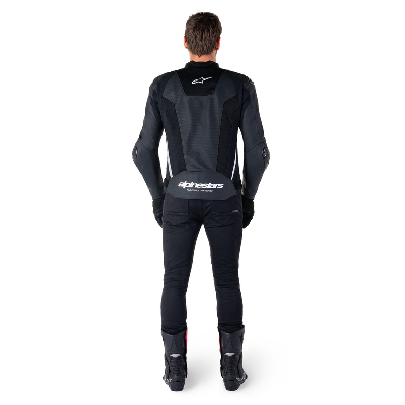 Alpinestars Missile 3 Airflow Черно и бяло кожено яке за мотоциклет
