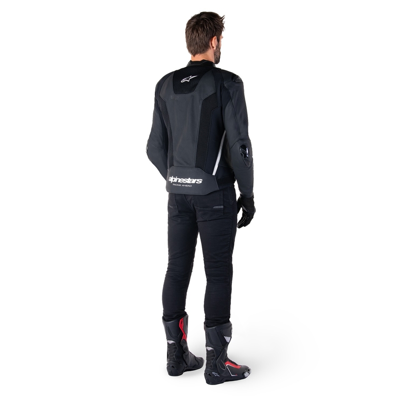 Alpinestars Missile 3 Airflow Черно и бяло кожено яке за мотоциклет