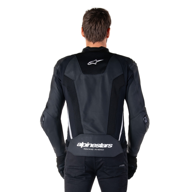 Alpinestars Missile 3 Airflow Черно и бяло кожено яке за мотоциклет