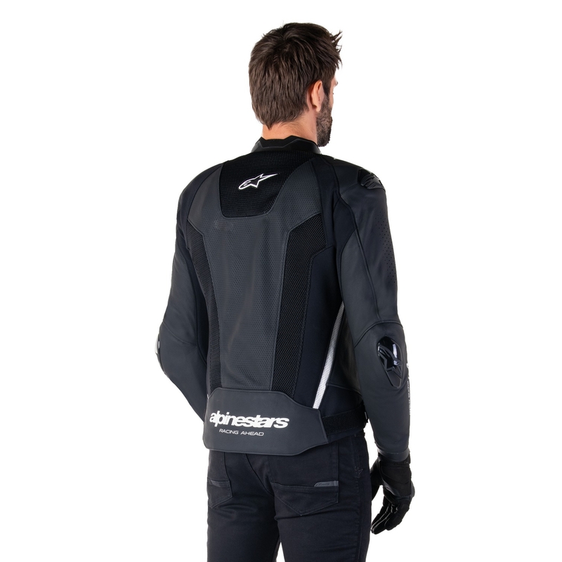 Alpinestars Missile 3 Airflow Черно и бяло кожено яке за мотоциклет